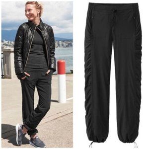 Athleta La Viva Pants Black Joggers Yoga - Ruched